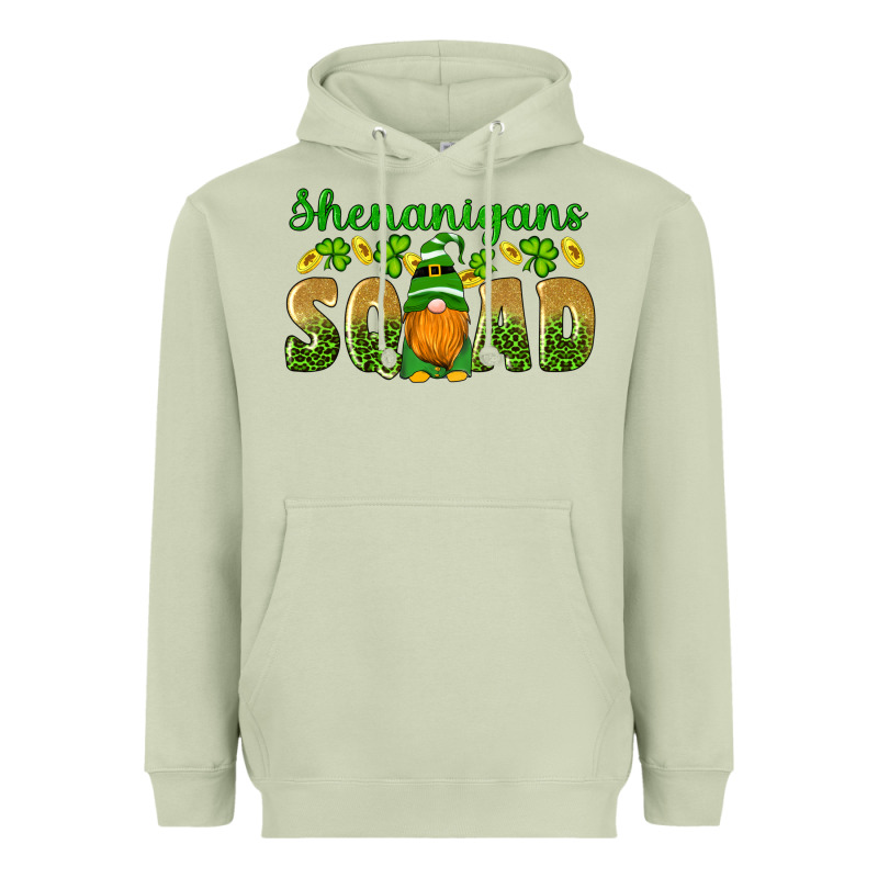 Shenanigans Squad Gnomes Shamrock Gold Leopard Glitter Heavyweight Hoodie by Artiststas | Teevron