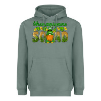 Sage shenanigans squad gnomes shamrock gold leopard glitter Heavyweight Hoodie - Artiststas