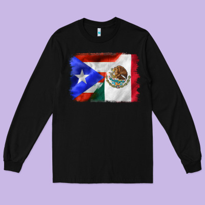 Mexico And Puerto Rico Long Sleeve Tee Designed By Cts Tumbler Store