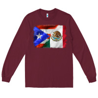 Burgundy mexico and puerto rico Long Sleeve Tee - CTS Tumbler Store