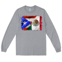 Heather Grey mexico and puerto rico Long Sleeve Tee - CTS Tumbler Store