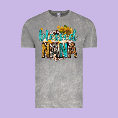 Blessed Nana With Sunflowers Vintage Tee Designed By Texasbilliewilder
