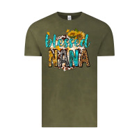 Vintage Olive blessed nana with sunflowers Vintage Tee - texasbilliewilder