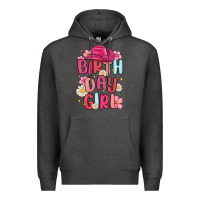 Charcoal Heather birthday girl Premium Hoodie - MaliasSmallBusiness