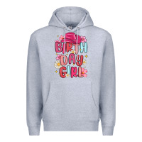 Heather Grey birthday girl Premium Hoodie - MaliasSmallBusiness