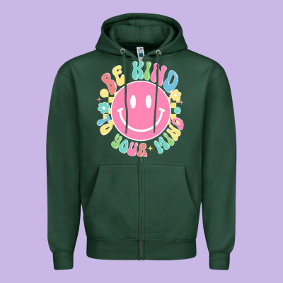Be Kind To You Mind Zipper Hoodie Designed By Jahusdesignshop