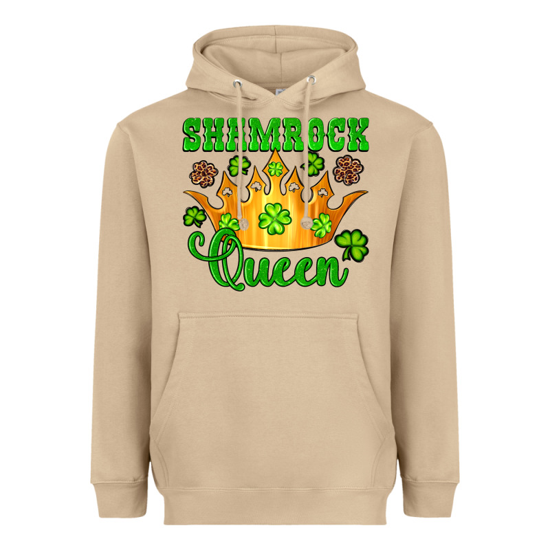 Shamrock Queen Crown Leopard Glitter Heavyweight Hoodie by Artiststas | Teevron