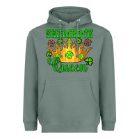 Sage shamrock queen crown leopard glitter Heavyweight Hoodie - Artiststas