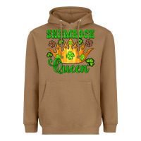 Toasted Coconut shamrock queen crown leopard glitter Heavyweight Hoodie - Artiststas