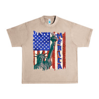 French Oak usa flag with statue of liberty Urban Heavy Tee - texasbilliewilder