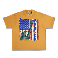Peanut Butter usa flag with statue of liberty Urban Heavy Tee - texasbilliewilder