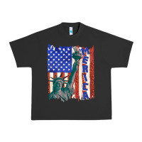 Pigment Black usa flag with statue of liberty Urban Heavy Tee - texasbilliewilder