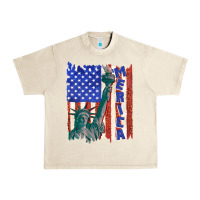 Sandshell usa flag with statue of liberty Urban Heavy Tee - texasbilliewilder