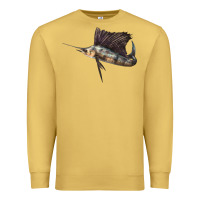 Antique Gold Atlantic Sailfish Illustrations Premium Sweatshirt - LillyAllenDesigns