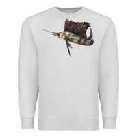 Dove Grey Atlantic Sailfish Illustrations Premium Sweatshirt - LillyAllenDesigns