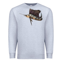 Heather Grey Atlantic Sailfish Illustrations Premium Sweatshirt - LillyAllenDesigns
