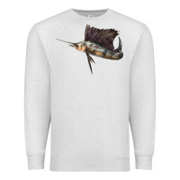 Oatmeal Heather Atlantic Sailfish Illustrations Premium Sweatshirt - LillyAllenDesigns