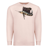 Pale Pink Atlantic Sailfish Illustrations Premium Sweatshirt - LillyAllenDesigns