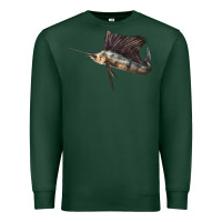 Sports Green Atlantic Sailfish Illustrations Premium Sweatshirt - LillyAllenDesigns