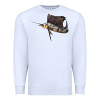 White Atlantic Sailfish Illustrations Premium Sweatshirt - LillyAllenDesigns
