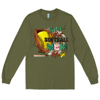 Army Green livin' that softball mom life Long Sleeve Tee - Zillion Design Studio