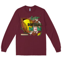 Burgundy livin' that softball mom life Long Sleeve Tee - Zillion Design Studio