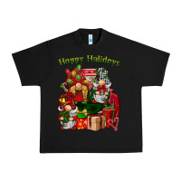 Black happy holidays gnomes truck Urban Heavy Tee - BarkalooDesign