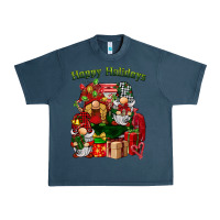 Midnight Navy happy holidays gnomes truck Urban Heavy Tee - BarkalooDesign