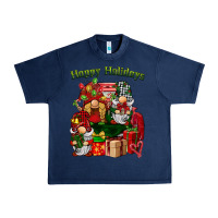 Navy happy holidays gnomes truck Urban Heavy Tee - BarkalooDesign