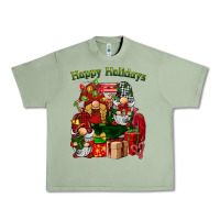 Oil Green happy holidays gnomes truck Urban Heavy Tee - BarkalooDesign