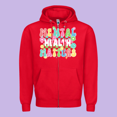 Mental Health Matters Zipper Hoodie Designed By Jahusdesignshop