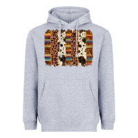 Heather Grey serape sunflower cowhide leopard brushstroke Heavyweight Hoodie - AdoDesignShop