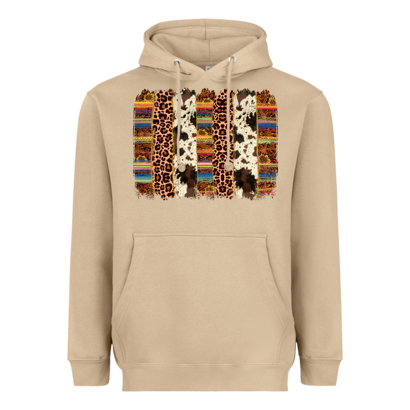 Serape Sunflower Cowhide Leopard Brushstroke Heavyweight Hoodie by AdoDesignShop | Teevron