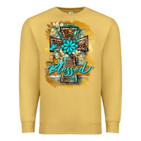 Antique Gold western cross blessed lily butterfly Premium Sweatshirt - BarkalooDesign