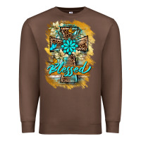 Chestnut western cross blessed lily butterfly Premium Sweatshirt - BarkalooDesign