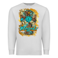 Dove Grey western cross blessed lily butterfly Premium Sweatshirt - BarkalooDesign