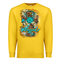 Lemon western cross blessed lily butterfly Premium Sweatshirt - BarkalooDesign