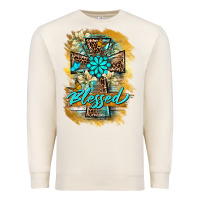 Sandshell western cross blessed lily butterfly Premium Sweatshirt - BarkalooDesign