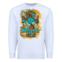 White western cross blessed lily butterfly Premium Sweatshirt - BarkalooDesign