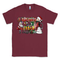 Burgundy I Believe In Santa And Coffee Classic Tee - CowhideDigitalArt