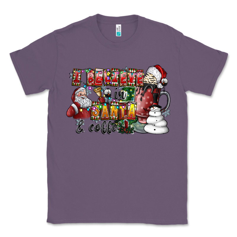 I Believe In Santa And Coffee Classic Tee by CowhideDigitalArt | Teevron