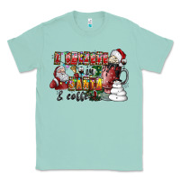 Seafoam I Believe In Santa And Coffee Classic Tee - CowhideDigitalArt