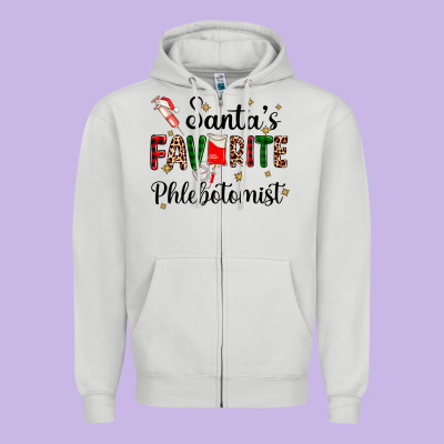 Santas Favourite Phlebotomist Zipper Hoodie Designed By Adodesignshop