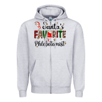 Heather Grey santas favourite phlebotomist Zipper Hoodie - AdoDesignShop