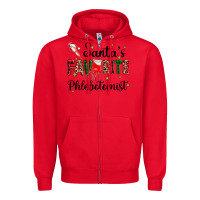 Red santas favourite phlebotomist Zipper Hoodie - AdoDesignShop
