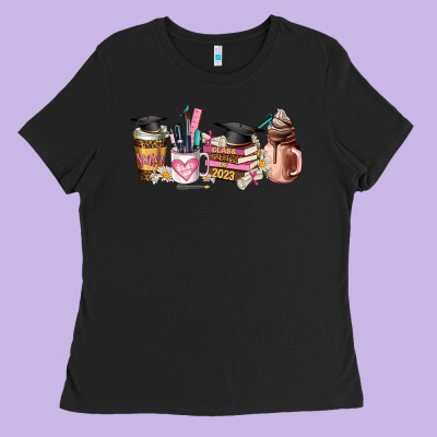 Senior 2023 Graduation Coffee Cups Ladies Tee Designed By Adodesignshop