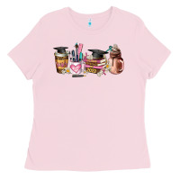 Bubblegum Pink senior 2023 graduation coffee cups Ladies Tee - AdoDesignShop