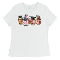 White senior 2023 graduation coffee cups Ladies Tee - AdoDesignShop