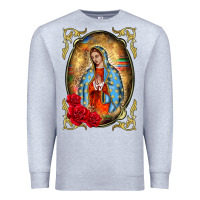 Heather Grey our lady of guadalupe frame Premium Sweatshirt - BarkalooDesign