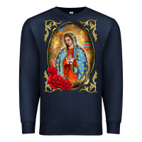Navy our lady of guadalupe frame Premium Sweatshirt - BarkalooDesign